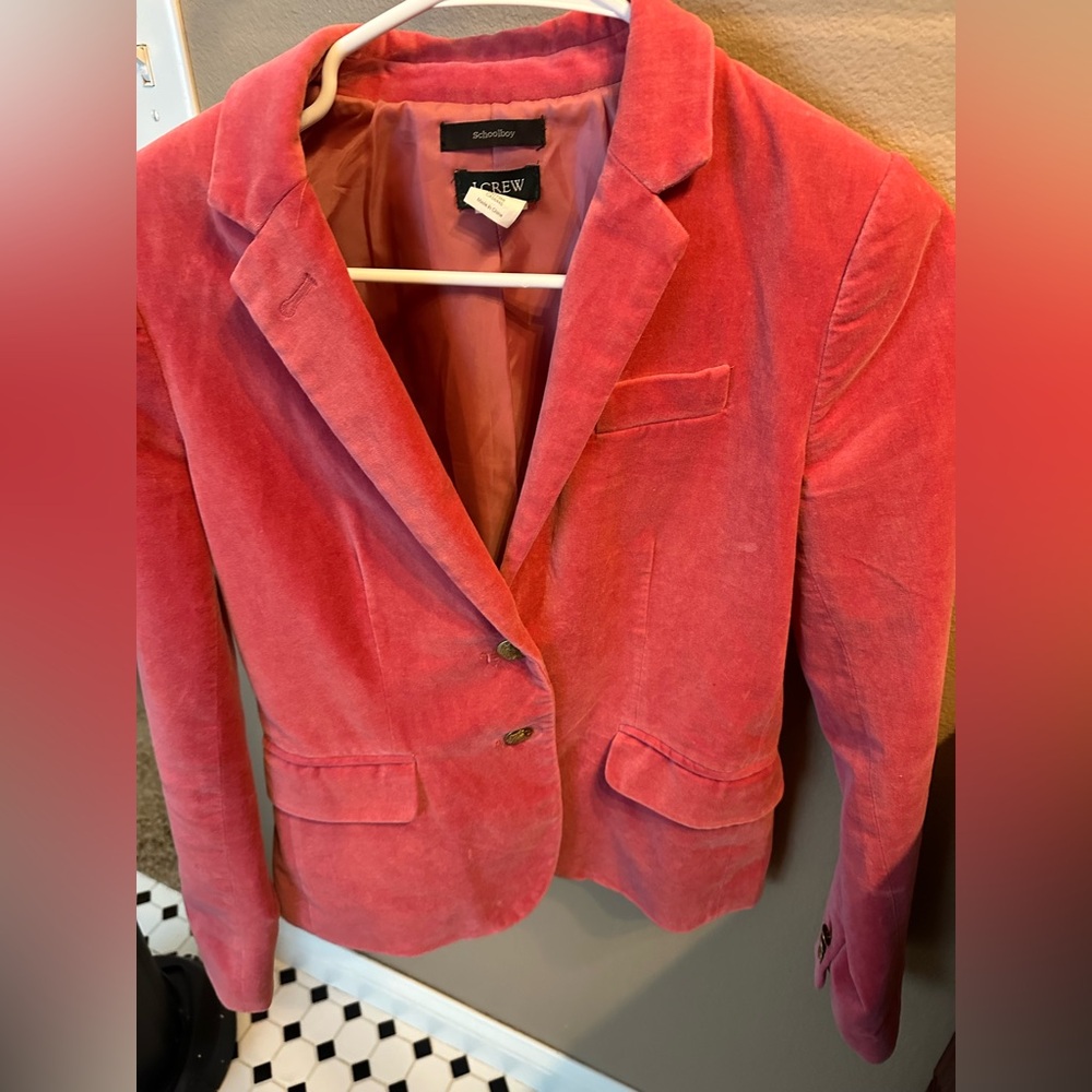 J. Crew Pink Velvet Blazer